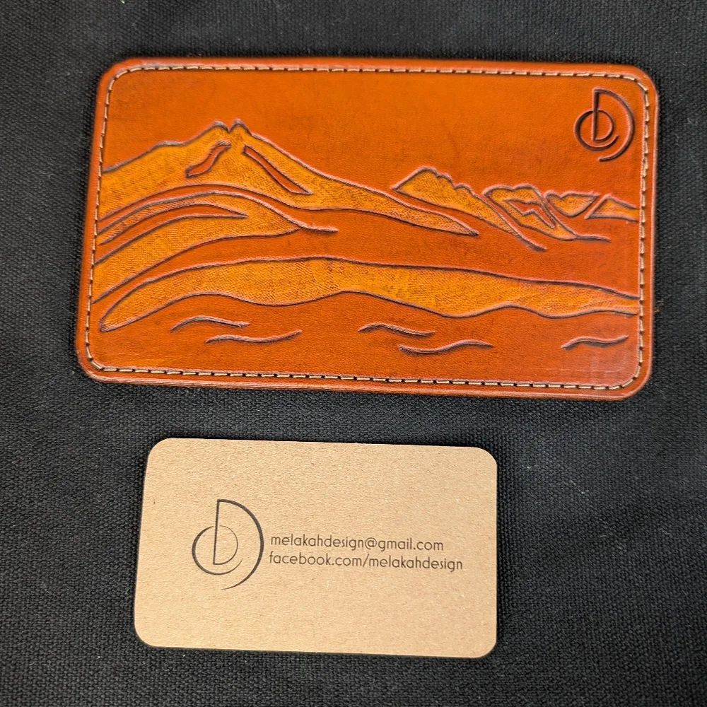 Melakah Design Handmade Black Brown Canvas Leather Handle Logo Emblem Tote Bag - Picture 14 of 16